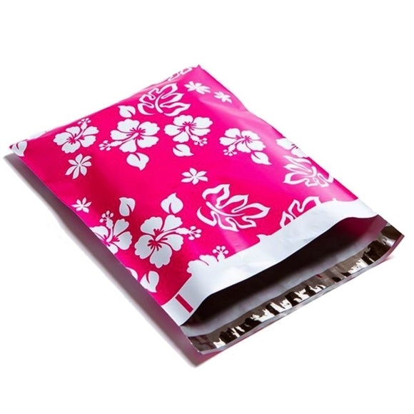 25 Poly Bags Mailers 6x9 ALOHA Pink White Premium Printed Shipping Supplies - Picture 1 of 3